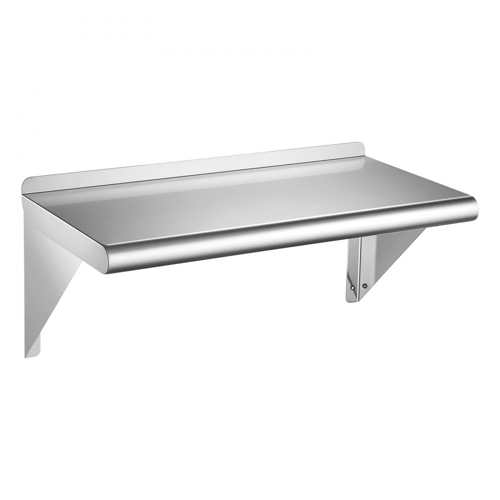 VEVOR Wandregal 305 x 610 mm Küchenregal aus Edelstahl 430 Schweberegal für Großküchen, Private Küchen