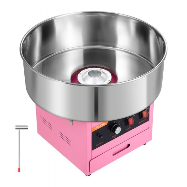 VEVOR Zuckerwattemaschine 1000 W Elektrischer Zuckerwattebereiter Rosa für Geburtstagsfeiern und Familienfeste
