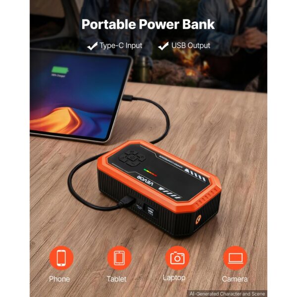 VEVOR Starthilfe Powerbank 3000 A Tragbares Starthilfegerät Starter Booster für 9 L Benzin und 6,5 L – Bild 4