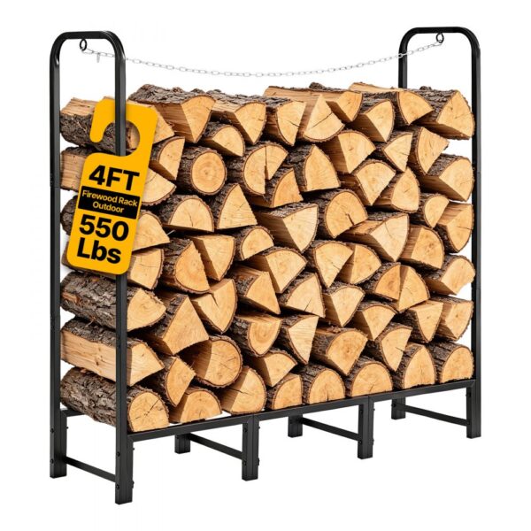 VEVOR Kaminholzregal 1/4 Cord Brennholzregal Feuerholzregal 1220x320x1185mm, für Kamin, Tragfähigkeit 250 kg