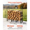 VEVOR Kaminholzregal 1/4 Cord Brennholzregal Feuerholzregal 1220x320x1185mm, für Kamin, Tragfähigkeit 250 kg – Bild 2