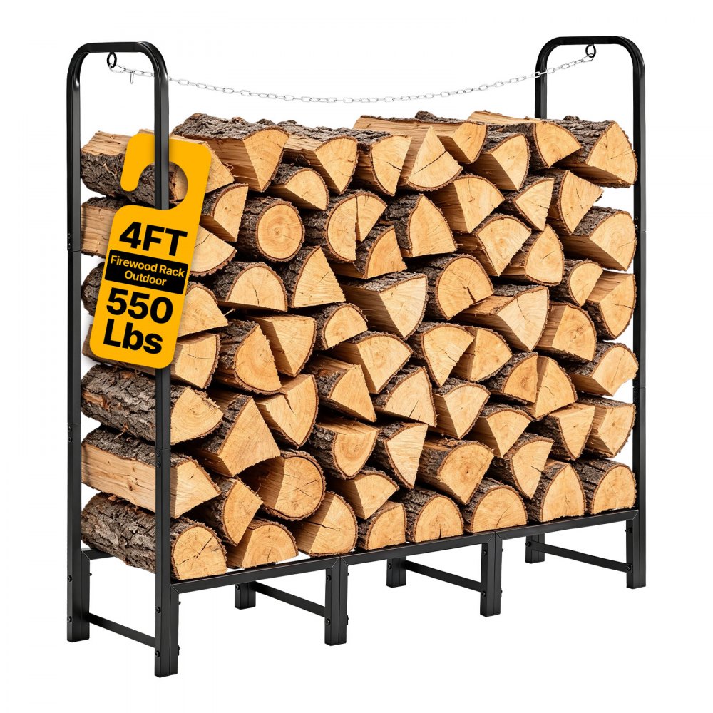VEVOR Kaminholzregal 1/4 Cord Brennholzregal Feuerholzregal 1220x320x1185mm, für Kamin, Tragfähigkeit 250 kg
