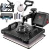 VEVOR Transferpresse 6 in 1 Heißpresse Maschine 38 x 30 cm T-Shirt Presse Hitzepresse DIY mit Digitaler