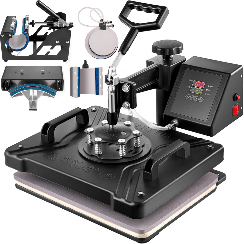 VEVOR Transferpresse 6 in 1 Heißpresse Maschine 38 x 30 cm T-Shirt Presse Hitzepresse DIY mit Digitaler