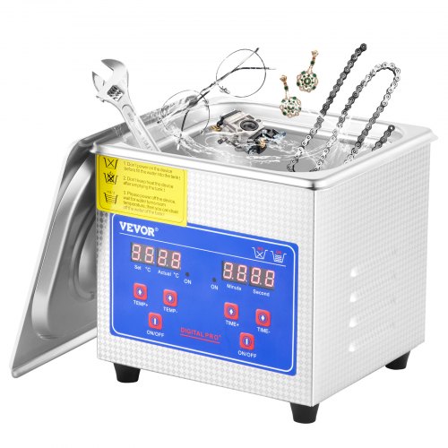VEVOR Professioneller Ultraschallreiniger, 1,3 L Ultraschall-Schmuckreiniger mit digitalem Timer und Heizung
