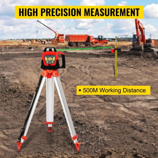 VEVOR Professional Rotationslaser max. Arbeitsbereich 500 m grün – Bild 2