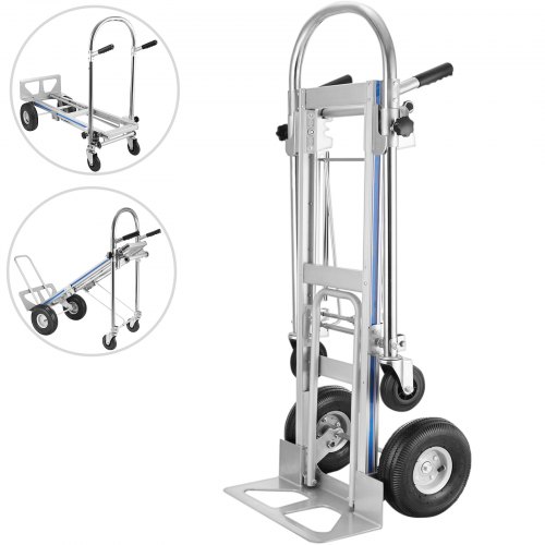VEVOR Sackkarre 3-in-1-Aluminium-Klappsack-LKW-Handtrolley-Wagen Auto strapazierfähig faltbar
