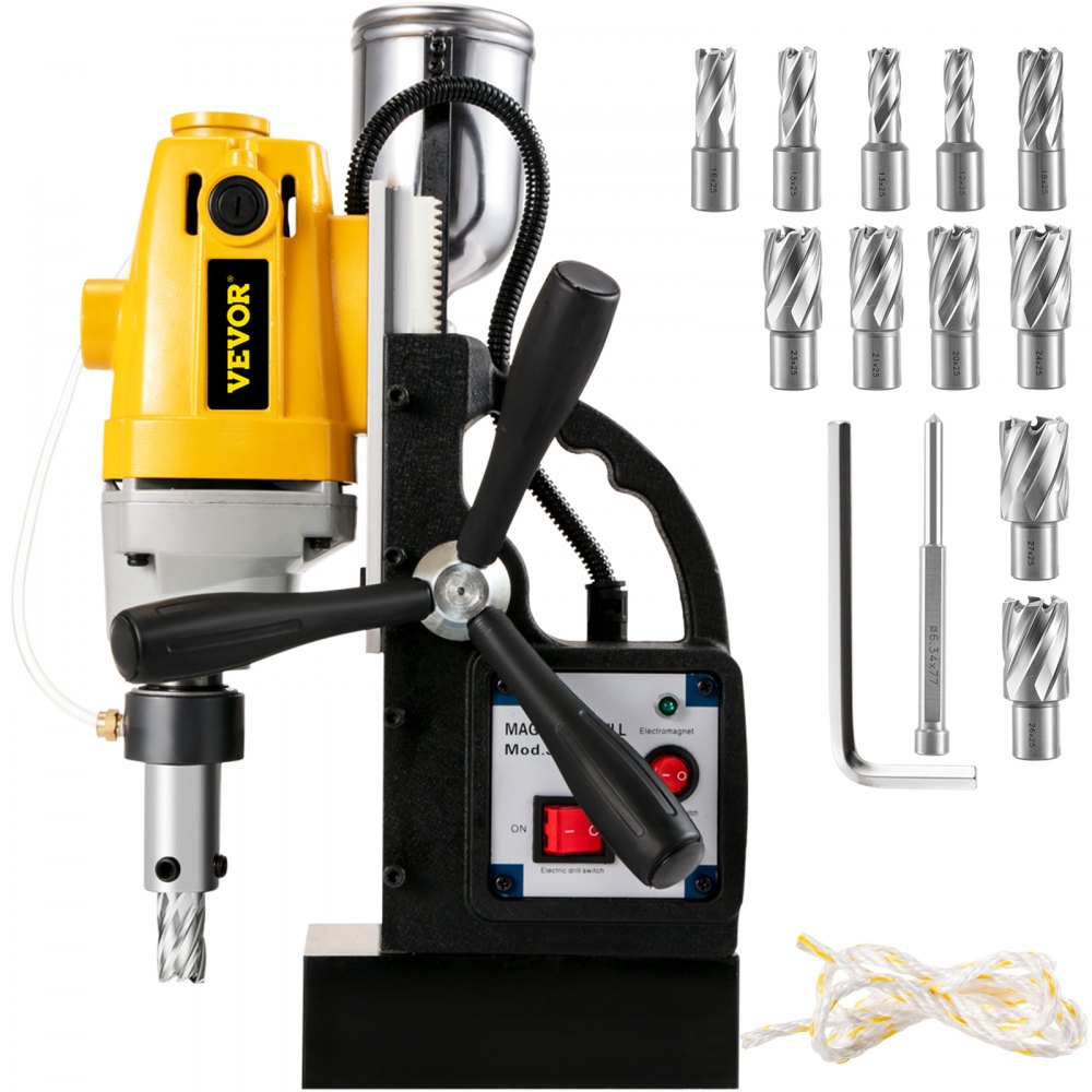 VEVOR Sdt MD40 Magnetbohrmaschine mit 13 Stück 25,4mm HSS-Ringschneider Set