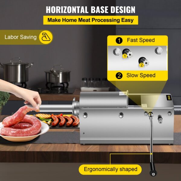 VEVOR Wurstfüller 3L Fleischwölfe Wurstmaschine Wurstfüllmaschine Horizontal Edelstahl Wurstspritze – Bild 4 VEVOR Wurstfüller 3L Fleischwölfe Wurstmaschine Wurstfüllmaschine Horizontal Edelstahl Wurstspritze – Bild 4
