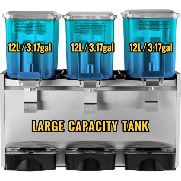 VEVOR Saftdispenser mit Klapphahn schwarz Saftdispenser mit Zapfhahn 12 L x 3 saftdispenser – Bild 3