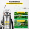 VEVOR Drucksprüher 10L Edelstahl Sprühgerät Gartenspritze mit Ventil und Manometer geeignet für Haus, Garten – Bild 4