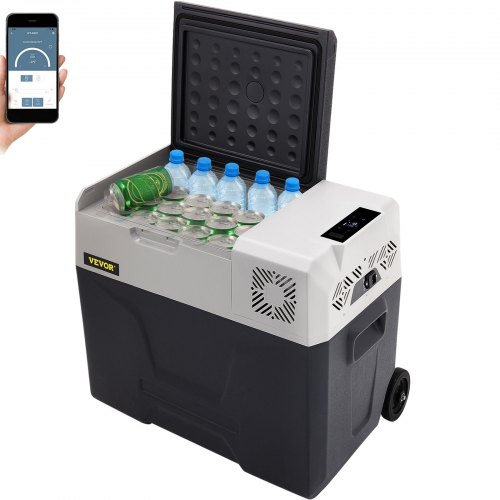 VEVOR 50L Autokühlschrank Kompressorkühlbox Edelstahl Urlaub Isolierbox Mini Kühlschrank Kühlbox Auto