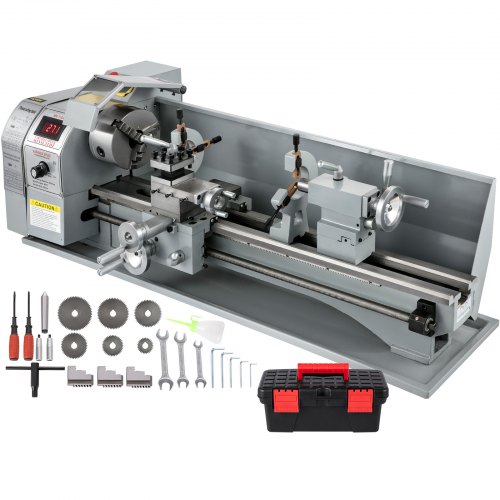 VEVOR Metalldrehmaschinen Mini Drehbank 220x750mm Drehmaschine Metall 750 W Drechselbank für Metallbearbeitung