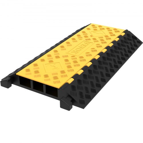 VEVOR Kabelschutzmatte Kabelkanal schwarz Kanal-Kabelschutz 94,5x50x8 cm 3 Kanal Schutzdrahtseilrampe