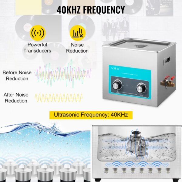VEVOR Knob Control Ultrasonic Ultraschallreiniger 10L, Ultraschall Reinigungsgerät – Bild 3