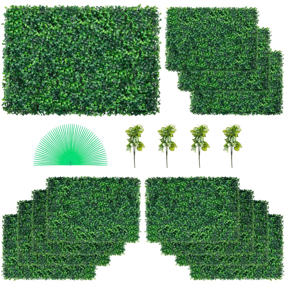 VEVOR 6 STÜCKE 20 x 20 künstliche Buchsbaumplatten Buchsbaumhecke Wandplatten Kunstrasen-Hintergrundwand grüne