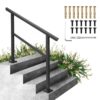 VEVOR Aluminium Treppengeländer 122 x 90 cm, Außen Eingangsgeländer 0-45 Grad, Bürobereiche Schwarz