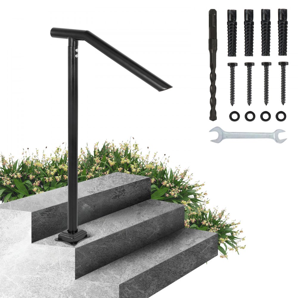 VEVOR Treppengeländer Stahl 102x71,3 cm Handlauf für 1 bis 3 Stufen Treppen Geländer 150 kg Traglast