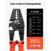 VEVOR Crimp-Werkzeug 60,96 cm Crimpzange 1/16 3/32 1/8 5/32 3/16 Zoll 2 in 1 Werkzeug Crimphand Kabelschuhe – Bild 2