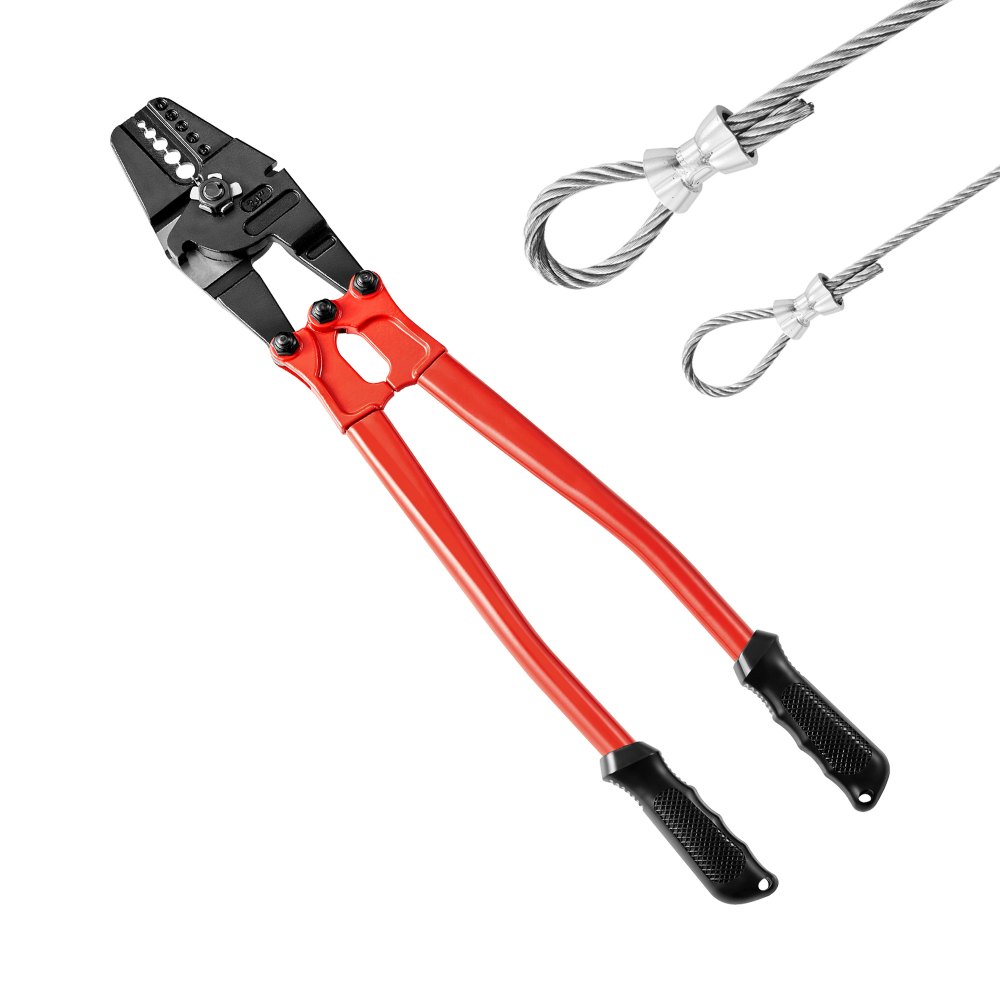 VEVOR Crimp-Werkzeug 60,96 cm Crimpzange 1/16 3/32 1/8 5/32 3/16 Zoll 2 in 1 Werkzeug Crimphand Kabelschuhe