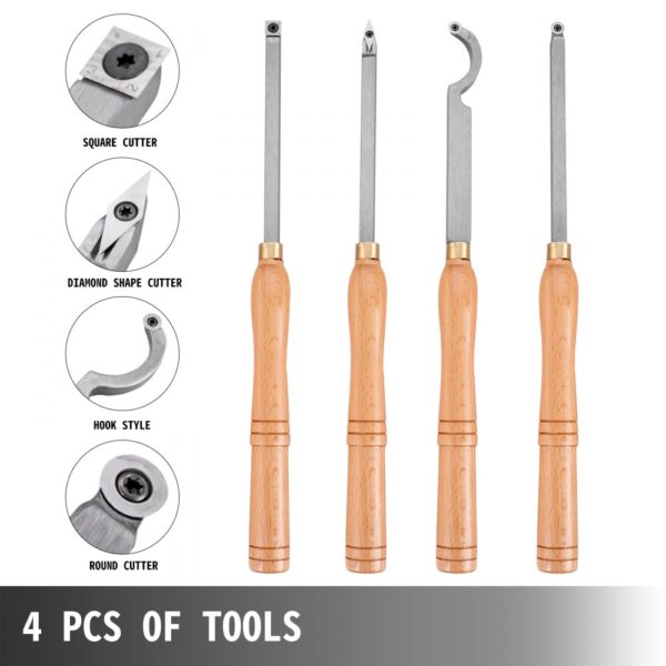 VEVOR Stechbeitel Set Wellendurchmesser 12 mm, Stemmeisen Holz 4-Teilig, Stechbeitel mit Holzgriff – Bild 2