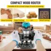 VEVOR Einhand Holz Oberfräse 710 W, Electrik Hand Holz Oberfräse 33000 U / min, 3 Spannzangen – Bild 2