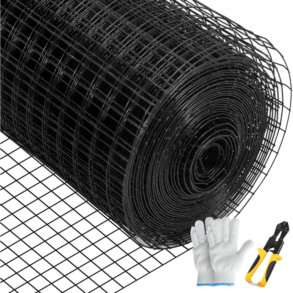 VEVOR Maschendraht 122 x 1524 cm verzinkter mit Vinyl beschichteter 16-Gauge-Maschendrahtzaun aus Stahl