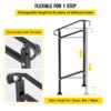 VEVOR Treppengeländer 50x13,5x108 cm Handlauf Geländer Höhe(bis zu 18,5 cm) & Winkel(0-30,8°) einstellbar – Bild 3