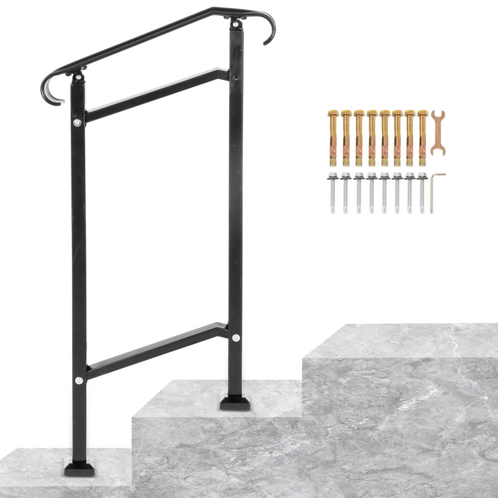 VEVOR Treppengeländer 50x13,5x108 cm Handlauf Geländer Höhe(bis zu 18,5 cm) & Winkel(0-30,8°) einstellbar