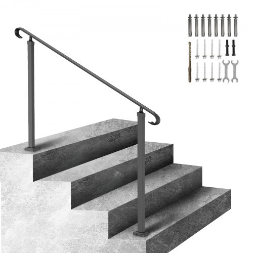 VEVOR Treppengeländer 140x13,5x97 cm Handlauf Geländer Höhe(bis zu 48 cm) & Winkel(0-52,8°) einstellbar