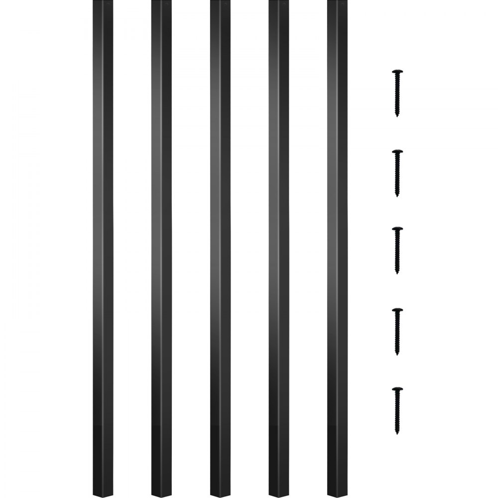 VEVOR 101 Stk. Balusters Aluminium Geländerstäbe 66x1,9 cm(LxB) Deck-Baluster pulverbeschichtet