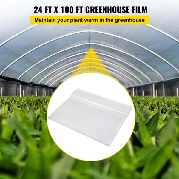 VEVOR Gewächshausfolie, 7,3x30,5 m Gewächshaus-Kunststofffolie, 0,15 mm Dicke – Bild 2