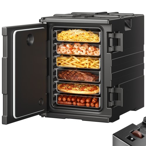 VEVOR Isolierte Thermobox Warmhaltebox 90 L, Speisewärmer mit Griffen, Isolierbox 645 x 445 x 610 mm