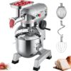 VEVOR Küchenmaschine, 1100 W Knetmaschine 20 L Edelstahl Kompakt Küchenmaschine 120 kg/h Fleischwolf