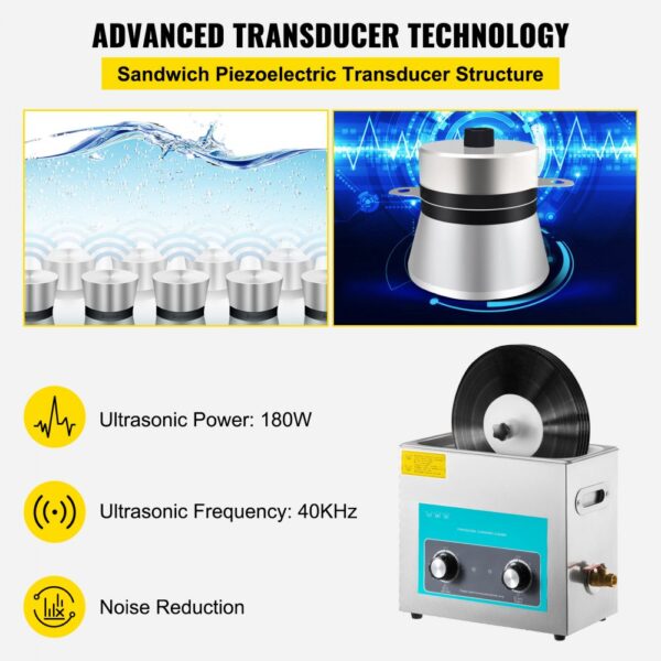 VEVOR 6 L digitaler Ultraschall Schallplatten Reinigungsgerät Edelstahl – Bild 3