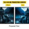 VEVOR 16:9 Beamer Leinwand Stativ 4K HD Rolloleinwand 160 Grad Betrachtungswinkel Projektionsleinwand – Bild 2