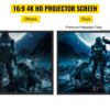 VEVOR 16:9 Beamer Leinwand 4K HD Stativleinwand Projektionsfläche 200x113cm Präsentationswand – Bild 2
