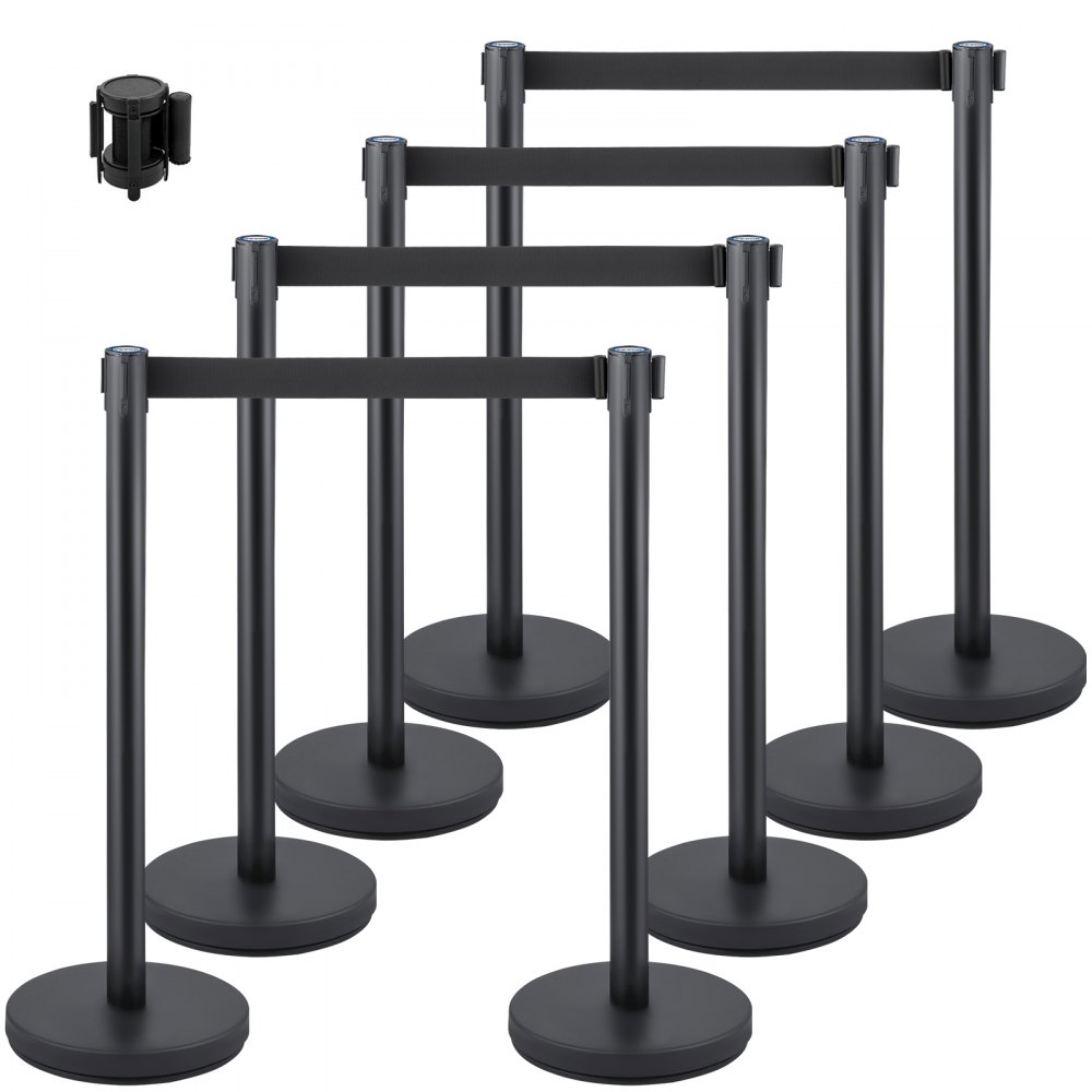 VEVOR 8 x Absperrpfosten aus Eisen und Stahl, Hotels, Personenleitsystem Absperrständer 90 cm Gesamthöhe