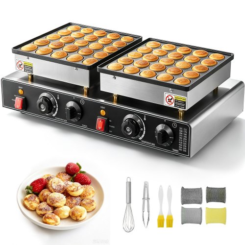 VEVOR 50-tlg. Mini-Pfannkuchen-Maker, 1800 W kommerzielle elektrische Poffertjes-Grillpfanne, für Restaurant