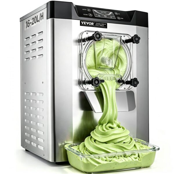 VEVOR kommerzielle Eismaschine Eiscrememaschine 16-20 L/H Eiscreme, für Snackbar, Restaurant Silber VEVOR kommerzielle Eismaschine Eiscrememaschine 16-20 L/H Eiscreme, für Snackbar, Restaurant Silber