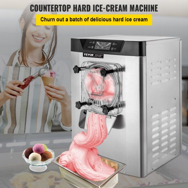 VEVOR kommerzielle Eismaschine Eiscrememaschine 16-20 L/H Eiscreme, für Snackbar, Restaurant Silber – Bild 2 VEVOR kommerzielle Eismaschine Eiscrememaschine 16-20 L/H Eiscreme, für Snackbar, Restaurant Silber – Bild 2