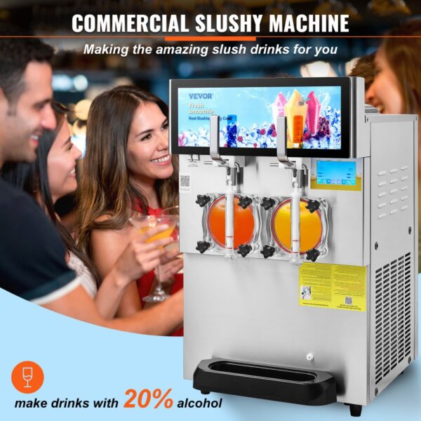 VEVOR 8 L x 2 Kommerzielle Slusheis Maschine, Slushgerät mit 26~32 L/Std. Slush Slushy Maschine – Bild 2