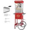VEVOR Popcornmaschine Popcornautomat Popcorngerät mit Wagen 850 W 8 oz Kessel für 48 Tassen pro Ladung
