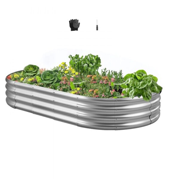 VEVOR Hochbeet Metall 1800x900x290 mm, Pflanzbeet, Pflanzkasten mit offenem Boden & abgerundeten Kanten