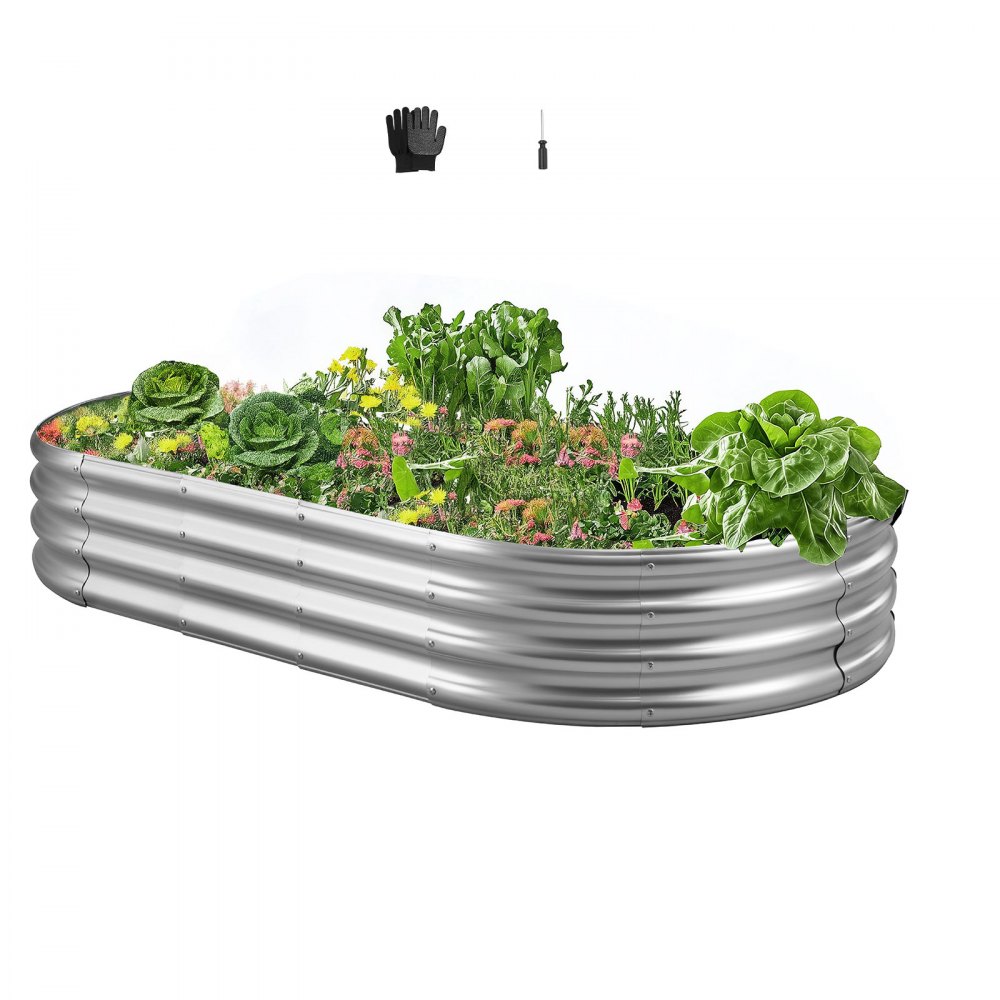 VEVOR Hochbeet Metall 1800x900x290 mm, Pflanzbeet, Pflanzkasten mit offenem Boden & abgerundeten Kanten