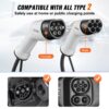 VEVOR Typ2 Ladekabel für Elektroauto/Hybrid EV E-Autoladekabel Wallbox 7kw TPU-Ladekabel 5m Kabellänge 1-Phase – Bild 3