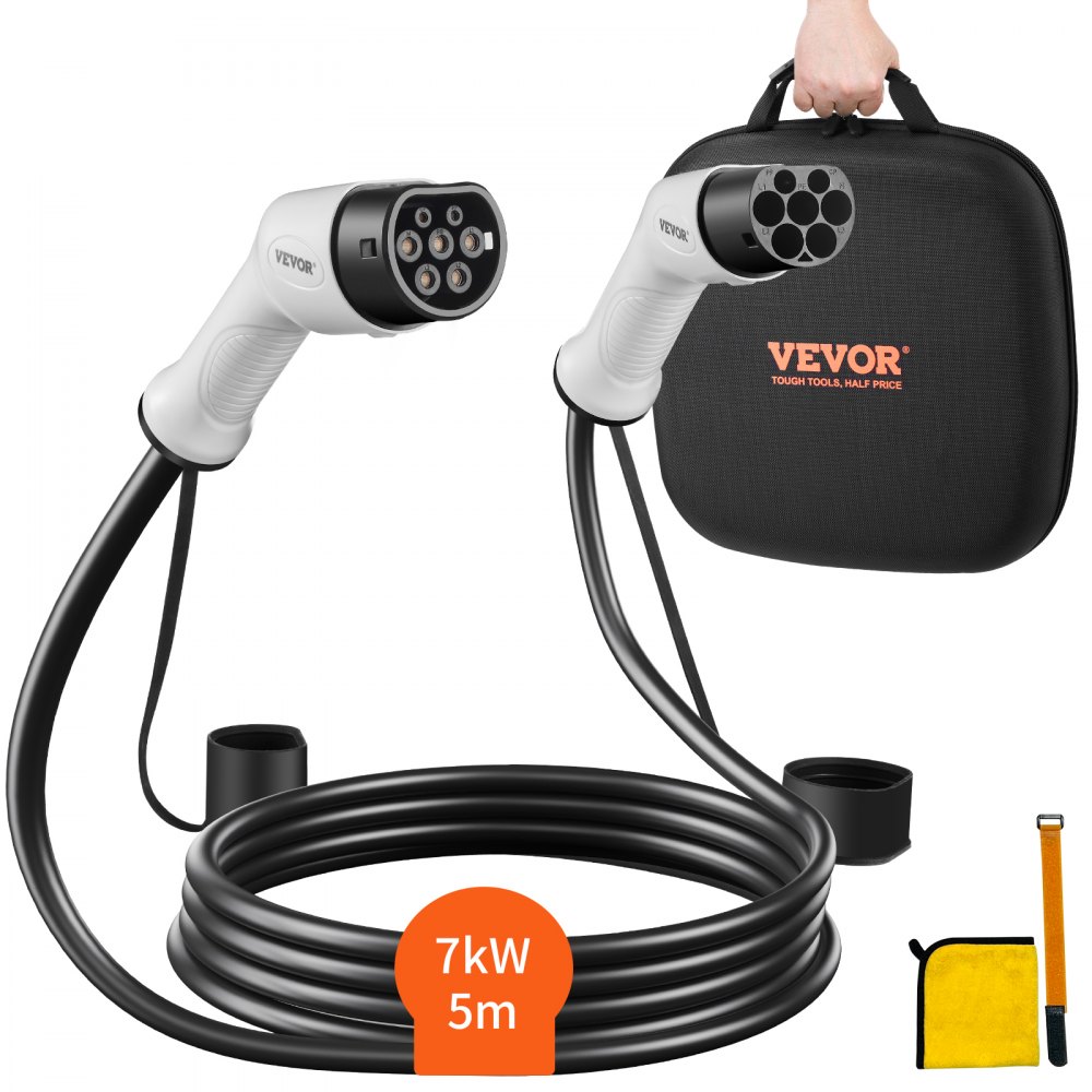 VEVOR Typ2 Ladekabel für Elektroauto/Hybrid EV E-Autoladekabel Wallbox 7kw TPU-Ladekabel 5m Kabellänge 1-Phase