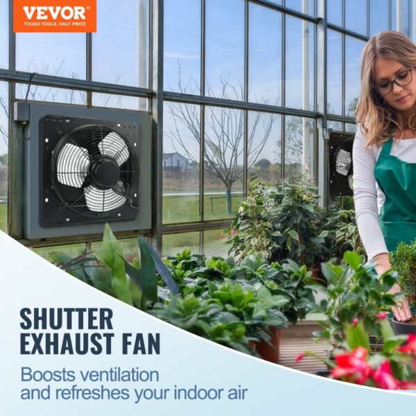 VEVOR Abluftventilator, 305 mm, 904 CFM, Wandlüfter mit variabler Geschwindigkeitsregelung zur Wandmontage – Bild 2