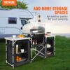 VEVOR Camping-Küchentisch, Aluminium-Kochstation mit 3 Schränken und Abnehmbarer Windschutzscheibe, Grill usw. – Bild 2