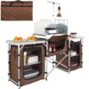 VEVOR Campingküche Campingschrank 174 x 176 x 46 cm, Tischküche mit Lampenmast & Haken Reiseküche VEVOR Campingküche Campingschrank 174 x 176 x 46 cm, Tischküche mit Lampenmast & Haken Reiseküche